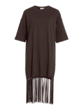 VIKata 2/4 Oversize Fringe Dress, Coffee Bean