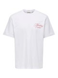 ONSFred Life Relaxed Print Tee, Bright White - Martini