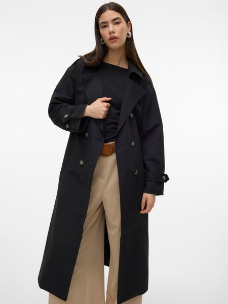 VMChloe Long Trenchcoat, Black