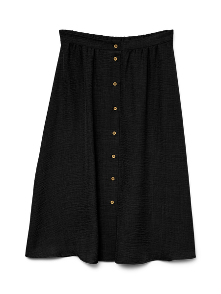 VMMelaney Button Calf Skirt, Black