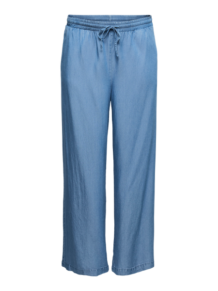 VMCbree Long Loose Tencel Pants Curve, Medium Blue Denim