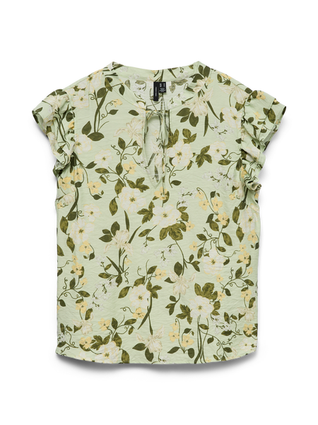 VMNellie Celia Frill Top, Fog Green