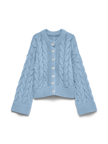 VMSvea Thea Cable Cardigan, Cashmere Blue
