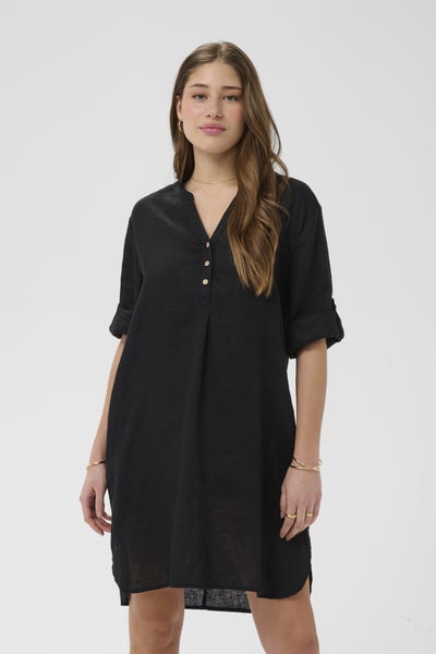 CRBellis Caftan Short Dress, Pitch Black