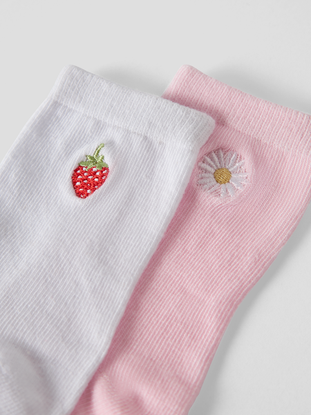 NMFJuliso 2P Sock, Cradle Pink - Bright White