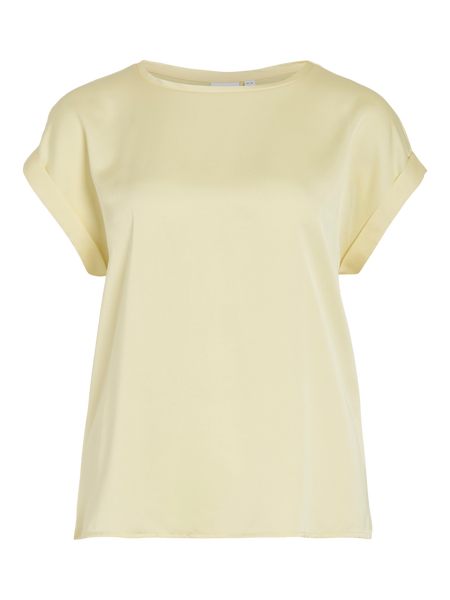 VIEllette Satin Top, Pastel Yellow