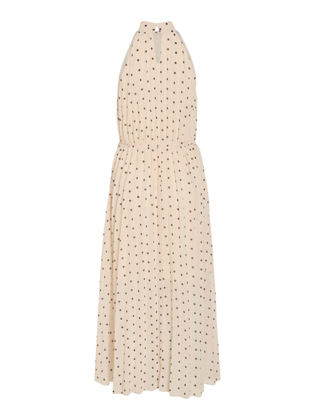 VIMicada Halterneck Ankle Dress, Birch - Black Dots
