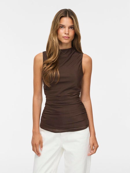 VIFunda Sha Funnelneck Top, Coffee Bean
