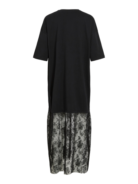 VIKata Oversize Lace Dress, Black