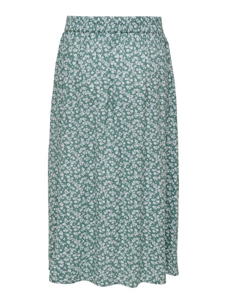 ONLMilano Life Long Skirt, Balsam Green - Milano Flower