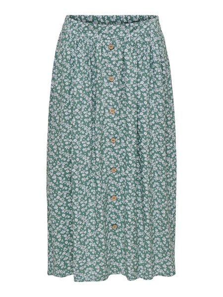 ONLMilano Life Long Skirt, Balsam Green - Milano Flower