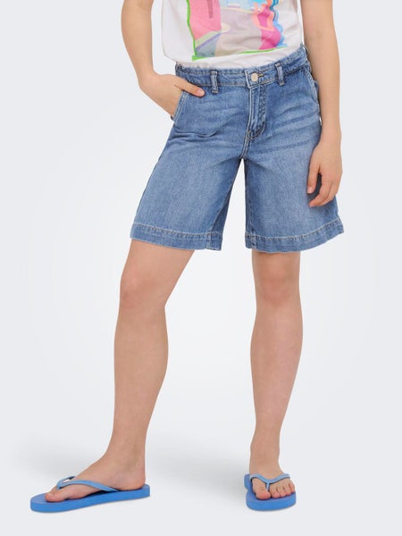 KOGComet Wide Long Shorts Denim Dia, Light Blue Denim