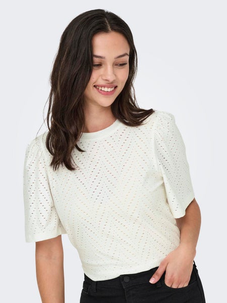 JDYCarla Cathinka Top, Cloud Dancer