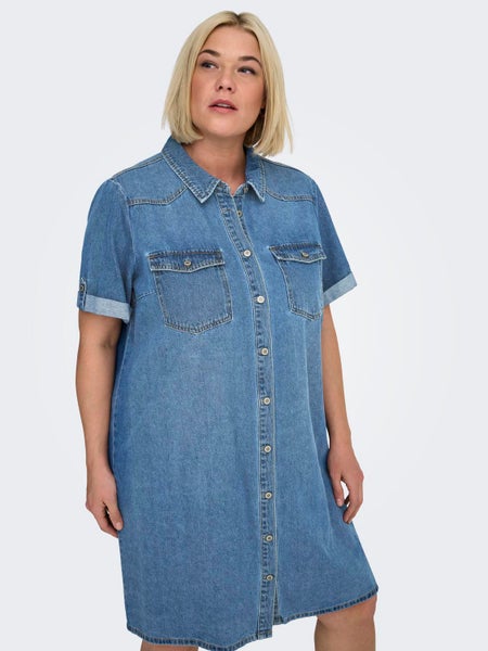 CARLisa Denim Dress, Medium Blue Denim