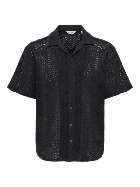 ONSDani Crochet Shirt, Jet Black