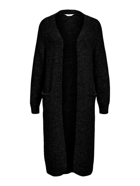 OBJMilu Lo Long Knit Cardigan, Black