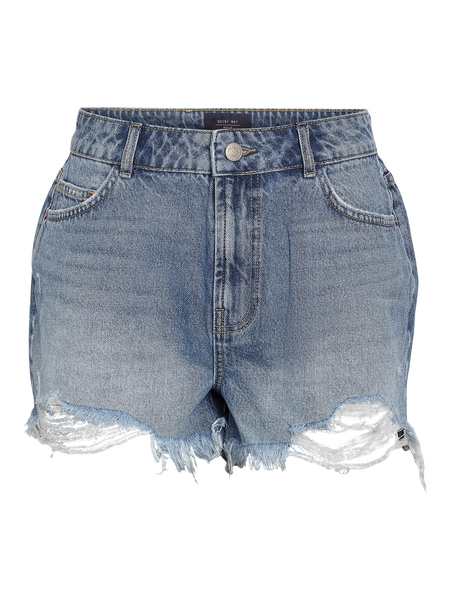 NMOlesia Fringed Shorts Az459Mb, Medium Blue Denim