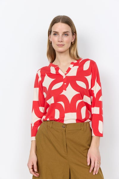 Sc-Felicity Aop 542 Blouse, Red