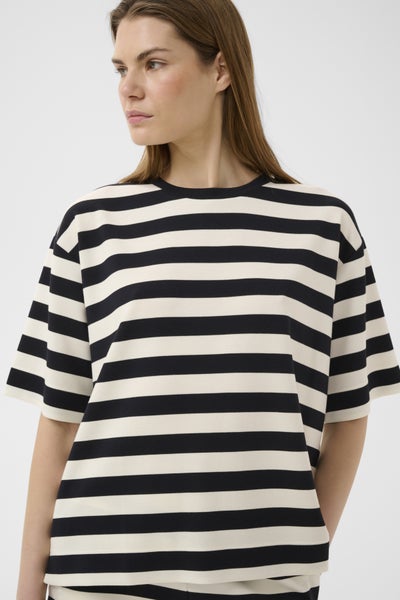 EloraIW Pannie Oversizet-Shirt, Black / Whisper White