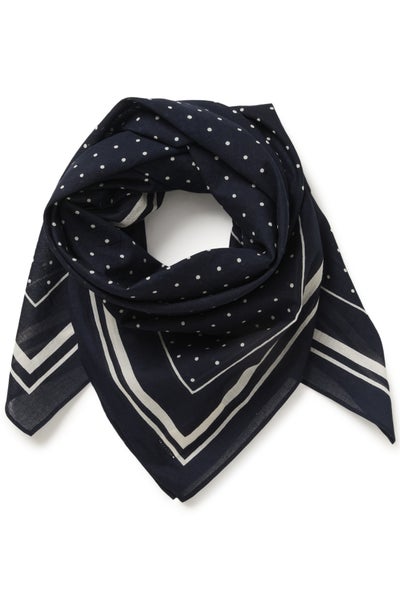 Phipw Scarf, Dark Navy Dot Print