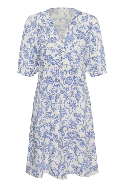 BenetePW Dress, Blue Dot Paisley Print