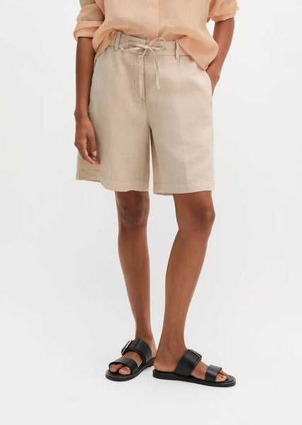Relaxed linen shorts, Sandpaper