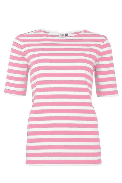 Sirre Tricot T-shirt, Pink Meadow