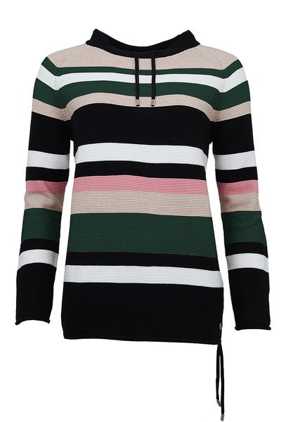 Melina Stripe Knit, Forest Green
