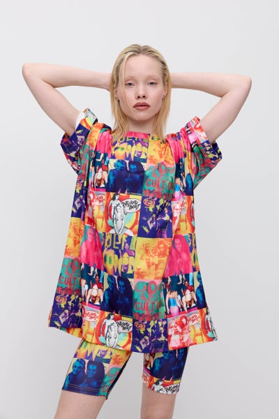 Nylon Oversized T-Shirt, Multicolor