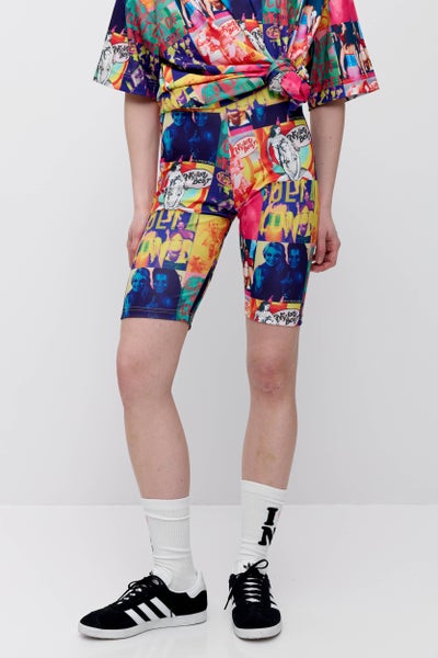 Nylon Biker Shorts, Multicolor