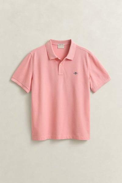 Regular Fit Shield Piqu&eacute; Polo Shirt, Bubbelgum Pink
