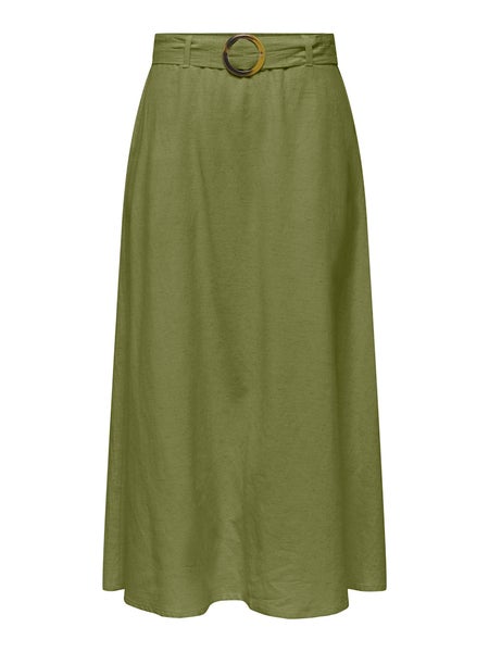 JDYMilan Linen Belted Skirt Dia, Olive Drab