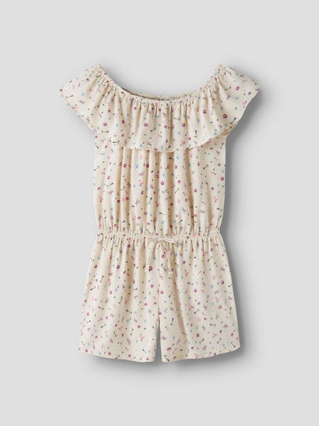NKFVinaya Playsuit, Almond Milk - Cute Flowers