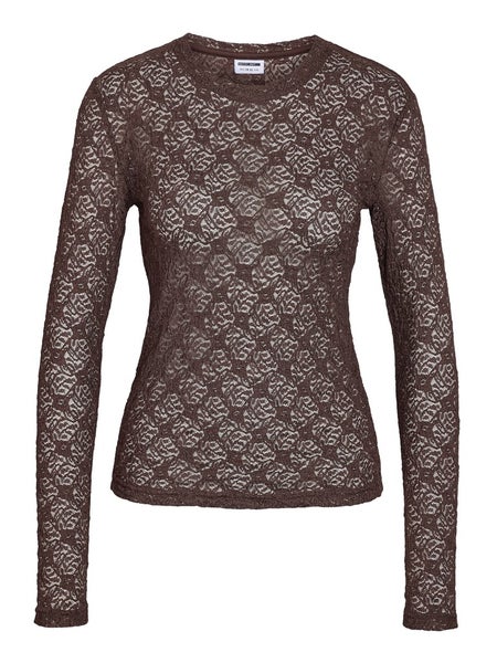 NMJudith Lace Top, Chocolate Brown