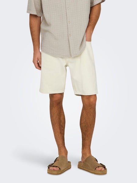 ONSEdge Ecru 2044 Pim Denim Shorts, Ecru