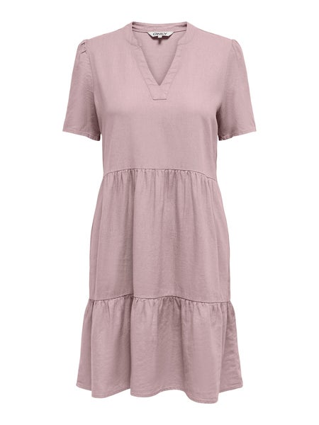 ONLTiri-Goa V-Nec Lin Bl Dress, Burnished Lilac