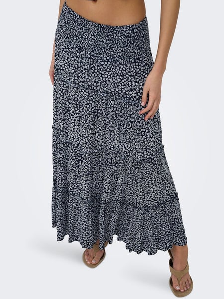ONLFernanda Life Layred Long Skirt, Night Sky - Fernanda Flower