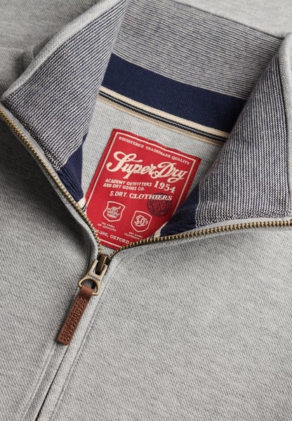 Essential Pique Half Zip, Dark Vintage Grey Marl