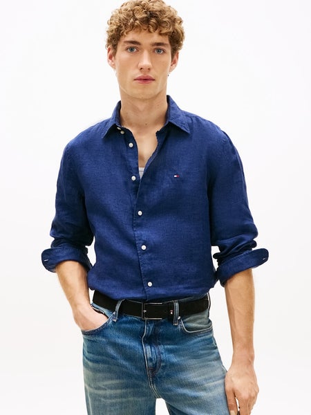 Pigment Dyed Li Solid Rf Shirt, Carbon Navy
