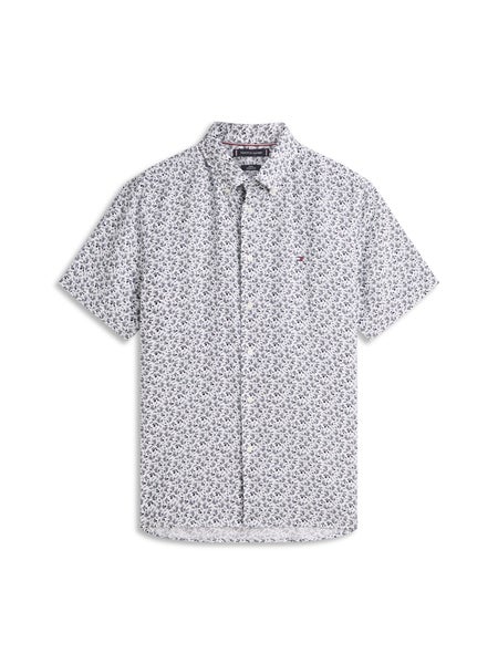 Linen Tropical Prt Ss Rf Shirt, White