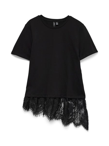 VMBrit Lace T-Shirt, Black