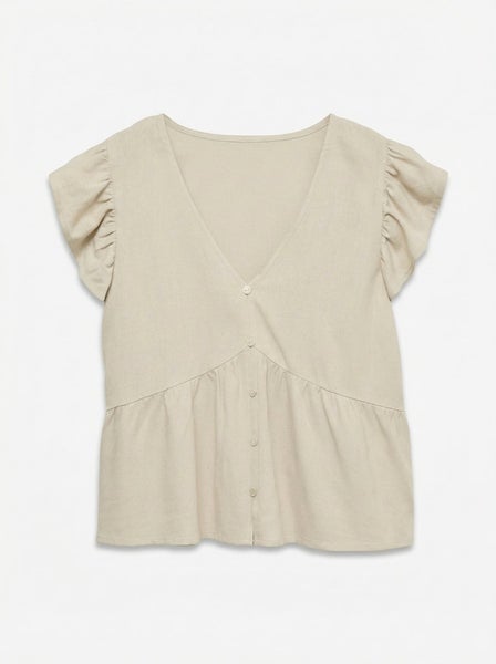 VMMymilo Ruffle Top, Silver Lining