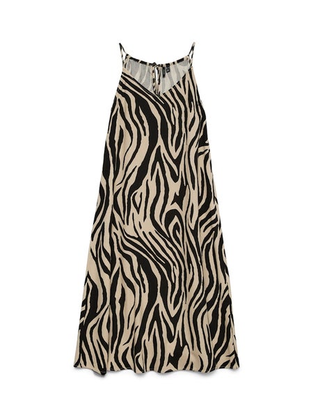 VMJesmilo Calf Singlet Dress, Silver Lining - Sina Zebra