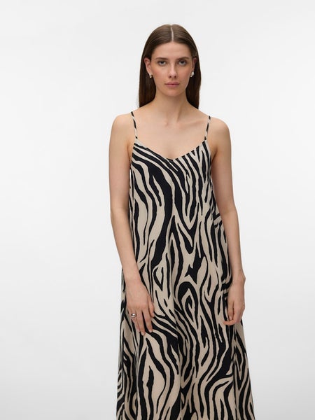 VMJesmilo Calf Singlet Dress, Silver Lining - Sina Zebra