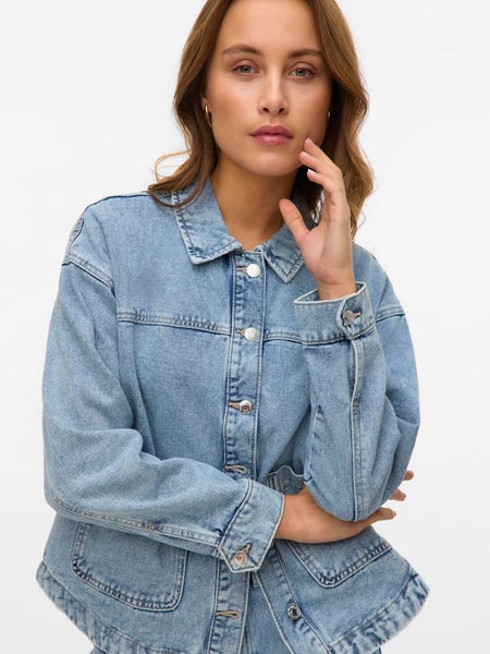 VMJamie Denim Shacket, Light Blue Denim