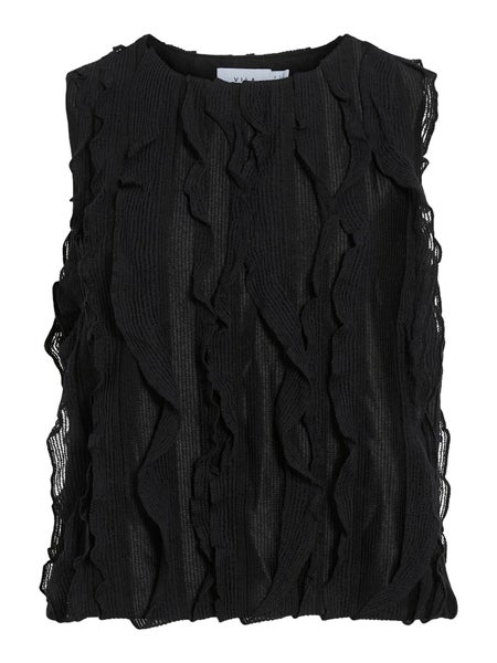VIEdith Flounce Top, Black