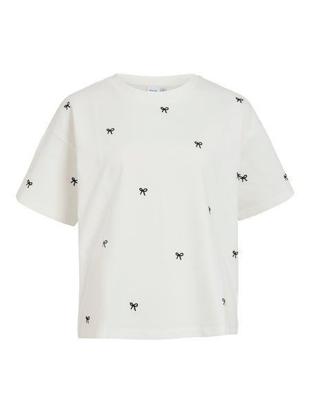 VIMonie Bow T-Shirt, Snow White -Black Beauty Bows