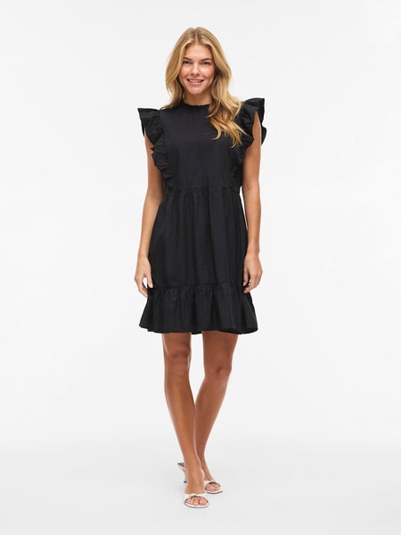 VIRufella Frill Dress, Black Beauty