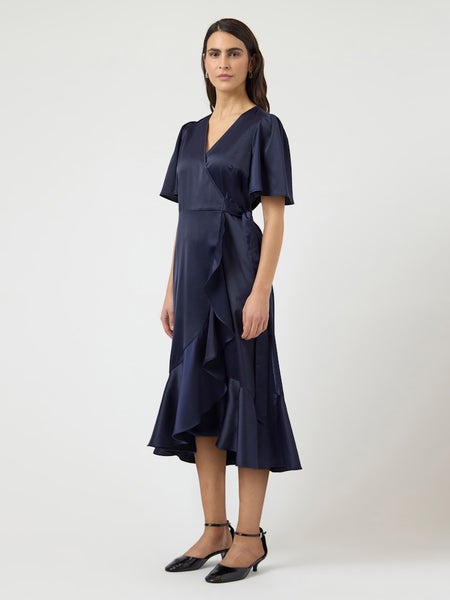 YASThea 2/4 Midi Wrap Dress, Evening Blue