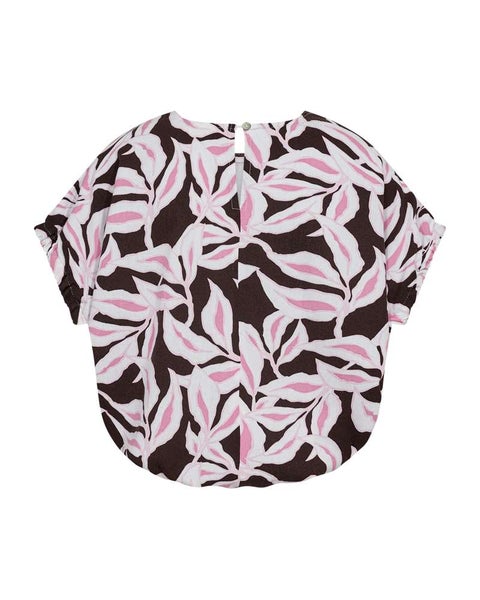 FQLavisco Blouse, Coffee Bean W. Sweet Lilac